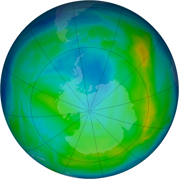 Antarctic ozone map for 18 May 2008